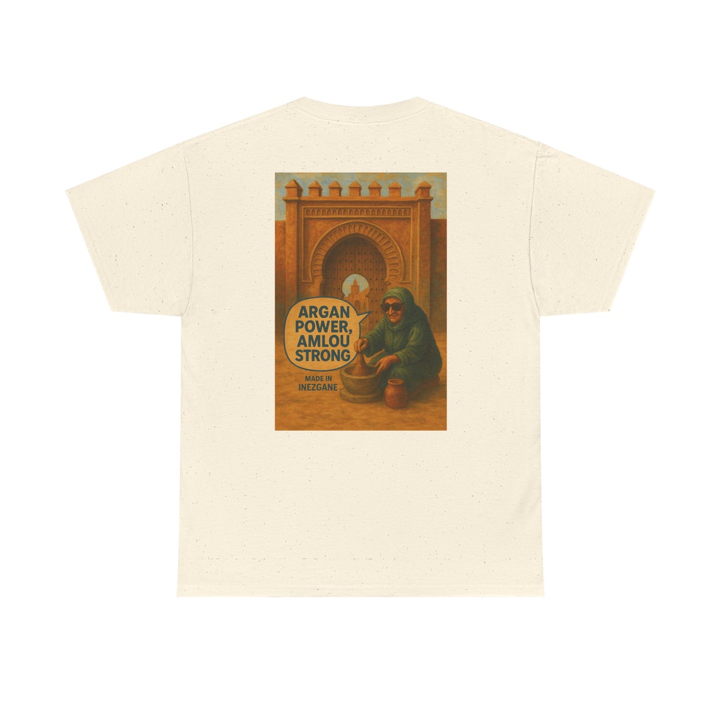 T-shirt Unisexe “Argan Power, Amlou Strong” – Streetwear Premium, Diaspora & Culture Soussi | Qualité Allemande 🇩🇪