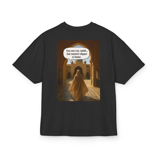 T-shirt Oversize “Mama’s Slipper is Faster” – Humoristique & Premium | Unisexe | Qualité Allemande 🇩🇪