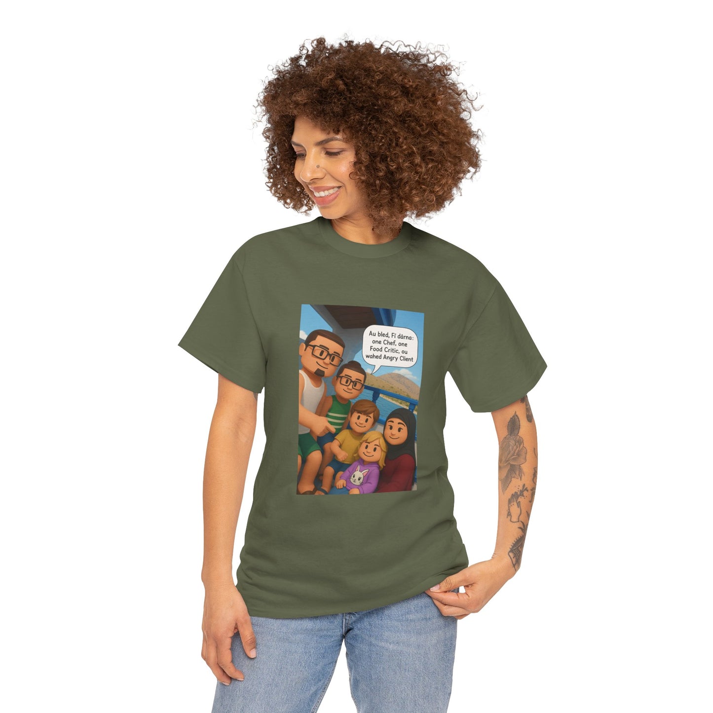 T-shirt Unisexe “Au Bled, Fi Dârna” – Humoristique & Premium | Streetwear Diaspora | Qualité Allemande 🇩🇪