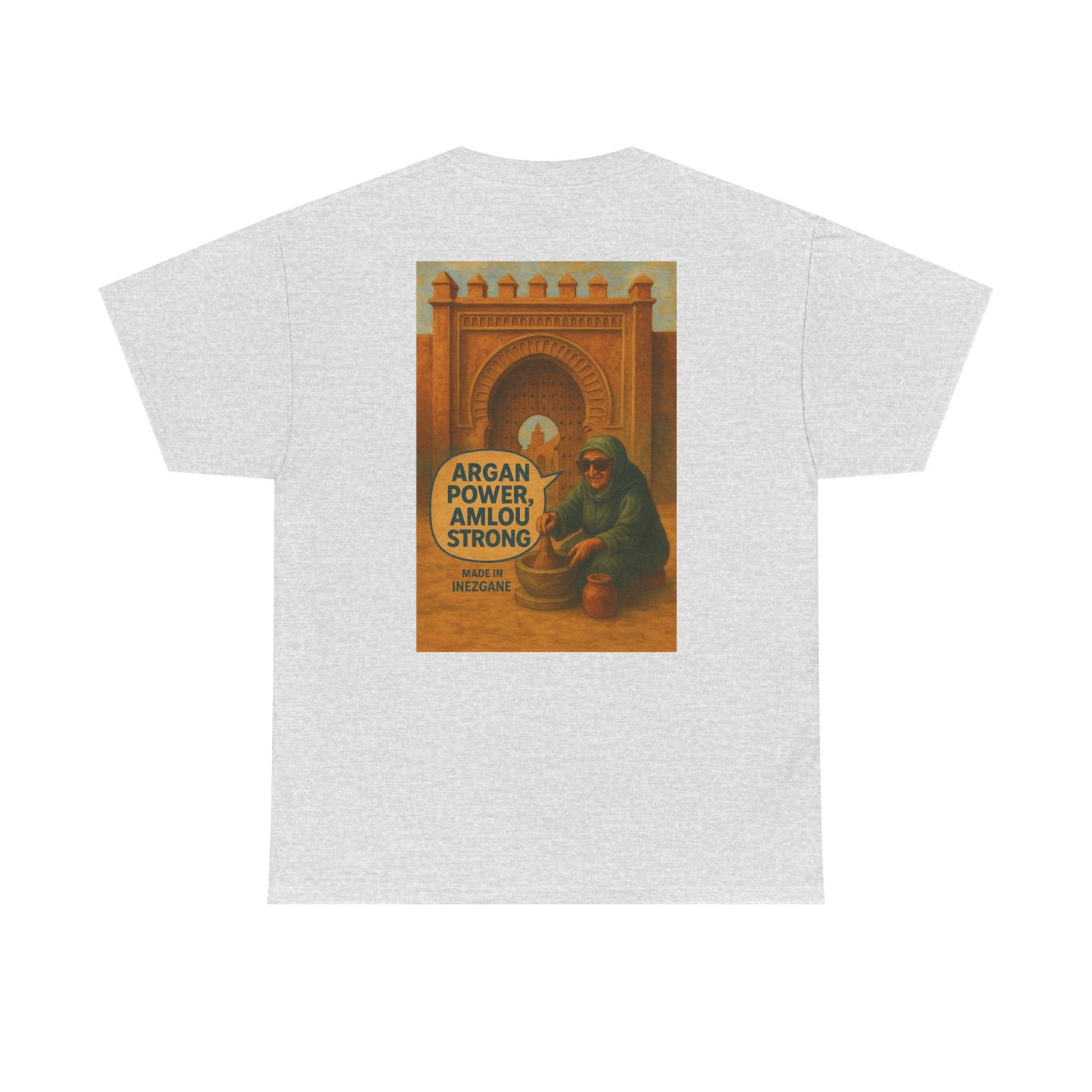 T-shirt Unisexe “Argan Power, Amlou Strong” – Streetwear Premium, Diaspora & Culture Soussi | Qualité Allemande 🇩🇪