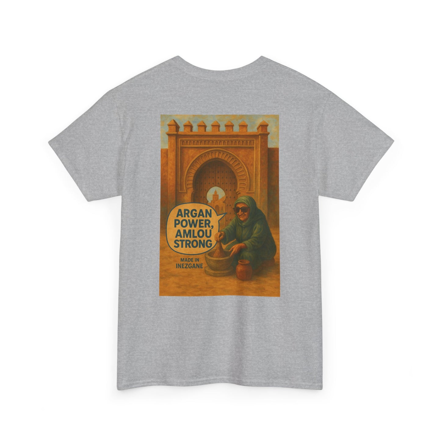T-shirt Unisexe “Argan Power, Amlou Strong” – Streetwear Premium, Diaspora & Culture Soussi | Qualité Allemande 🇩🇪