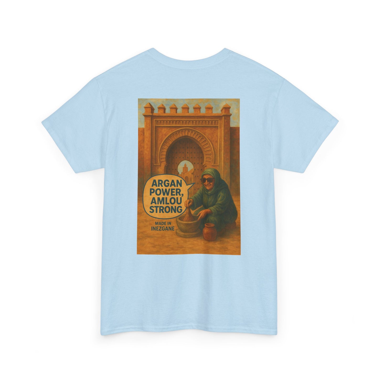 T-shirt Unisexe “Argan Power, Amlou Strong” – Streetwear Premium, Diaspora & Culture Soussi | Qualité Allemande 🇩🇪