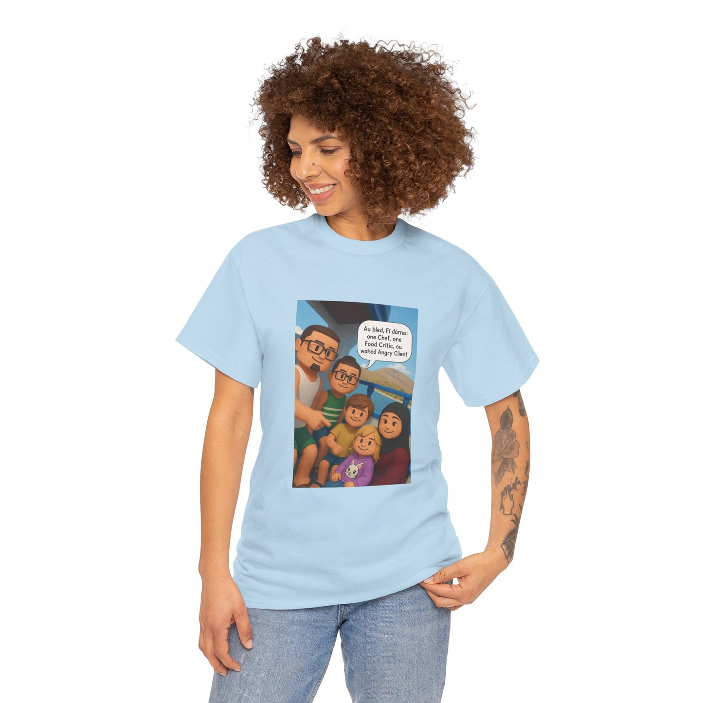T-shirt Unisexe “Au Bled, Fi Dârna” – Humoristique & Premium | Streetwear Diaspora | Qualité Allemande 🇩🇪