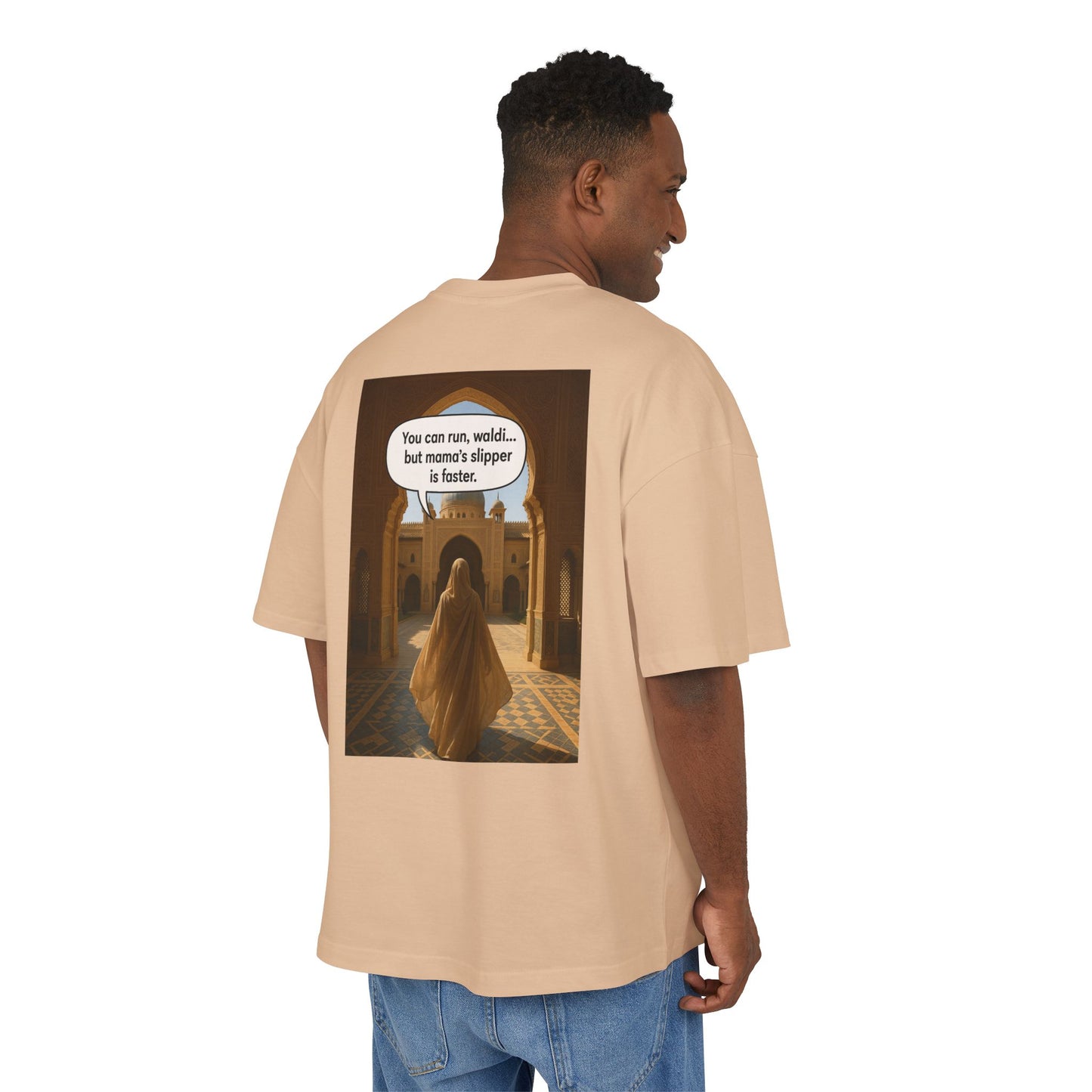 T-shirt Oversize “Mama’s Slipper is Faster” – Humoristique & Premium | Unisexe | Qualité Allemande 🇩🇪