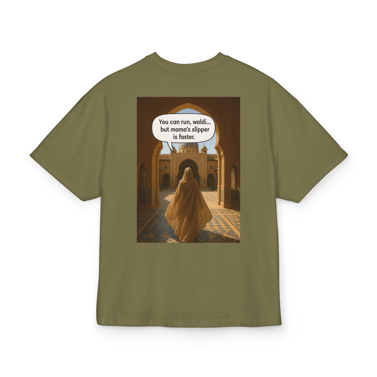 T-shirt Oversize “Mama’s Slipper is Faster” – Humoristique & Premium | Unisexe | Qualité Allemande 🇩🇪