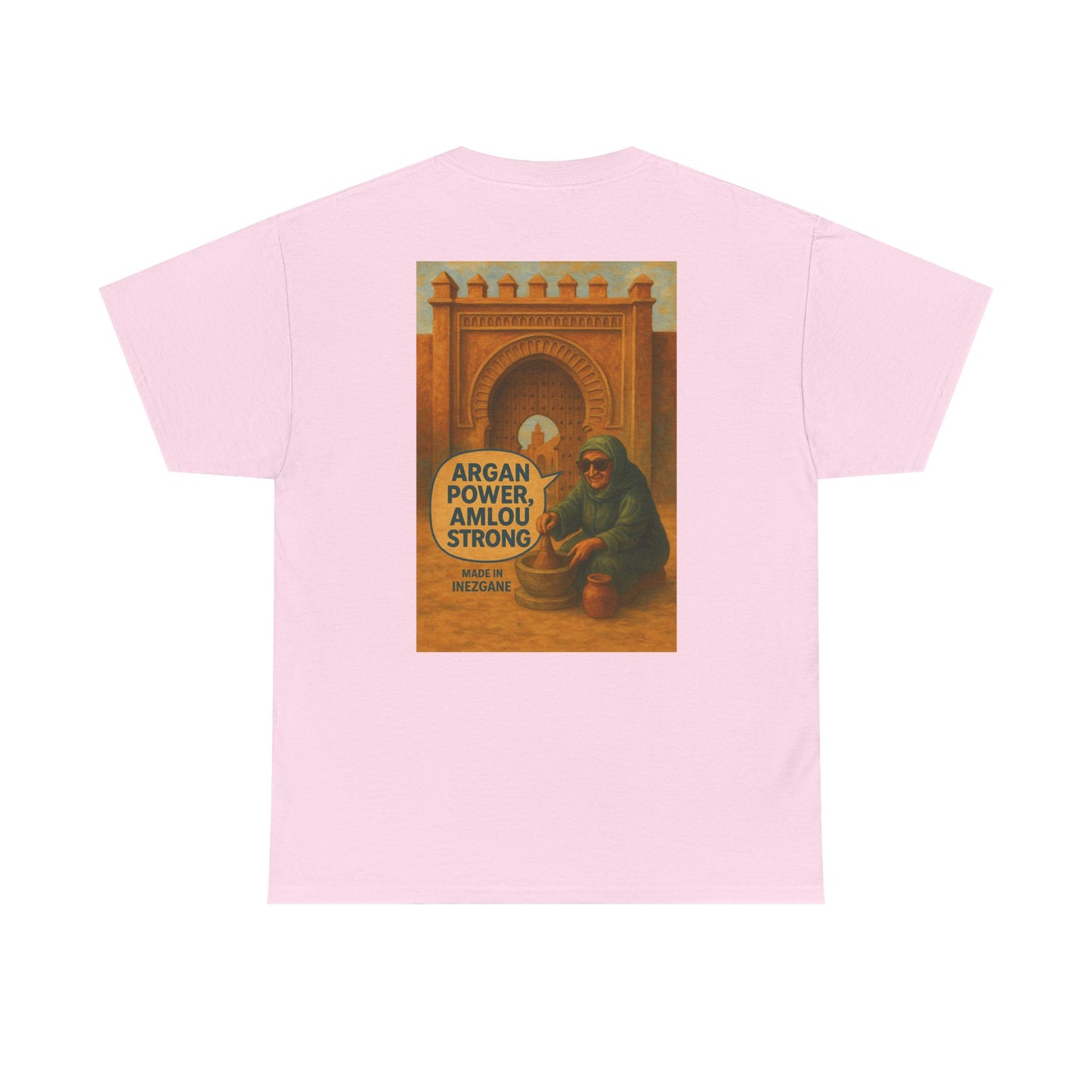 T-shirt Unisexe “Argan Power, Amlou Strong” – Streetwear Premium, Diaspora & Culture Soussi | Qualité Allemande 🇩🇪
