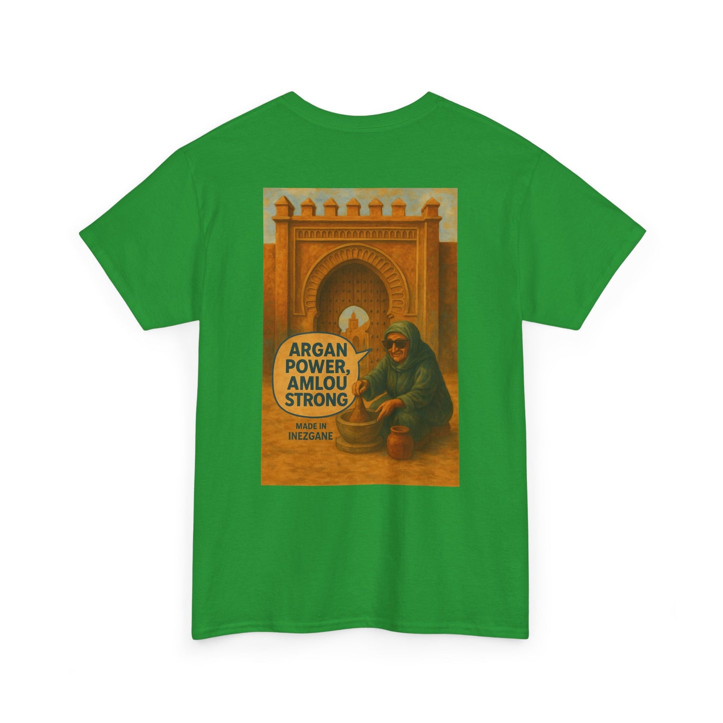 T-shirt Unisexe “Argan Power, Amlou Strong” – Streetwear Premium, Diaspora & Culture Soussi | Qualité Allemande 🇩🇪