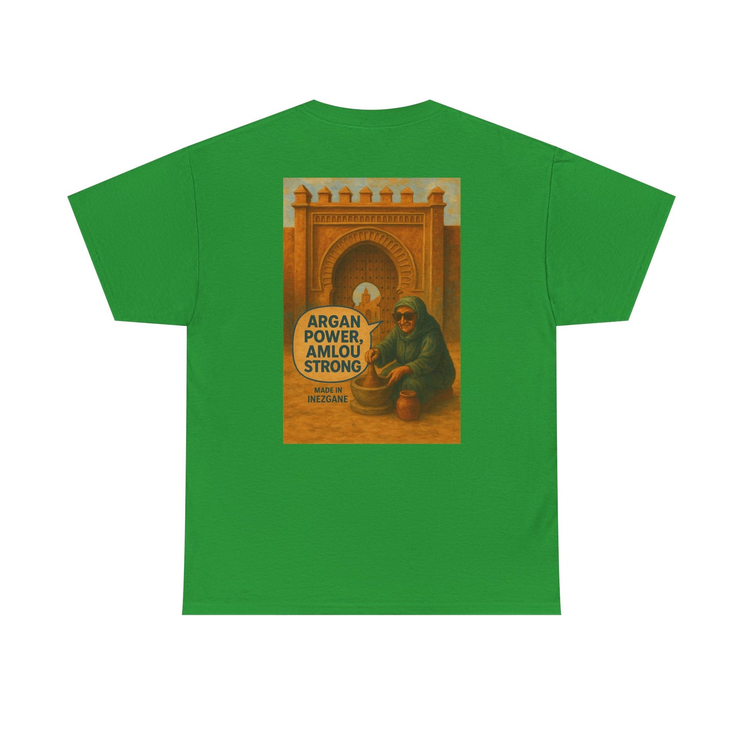 T-shirt Unisexe “Argan Power, Amlou Strong” – Streetwear Premium, Diaspora & Culture Soussi | Qualité Allemande 🇩🇪