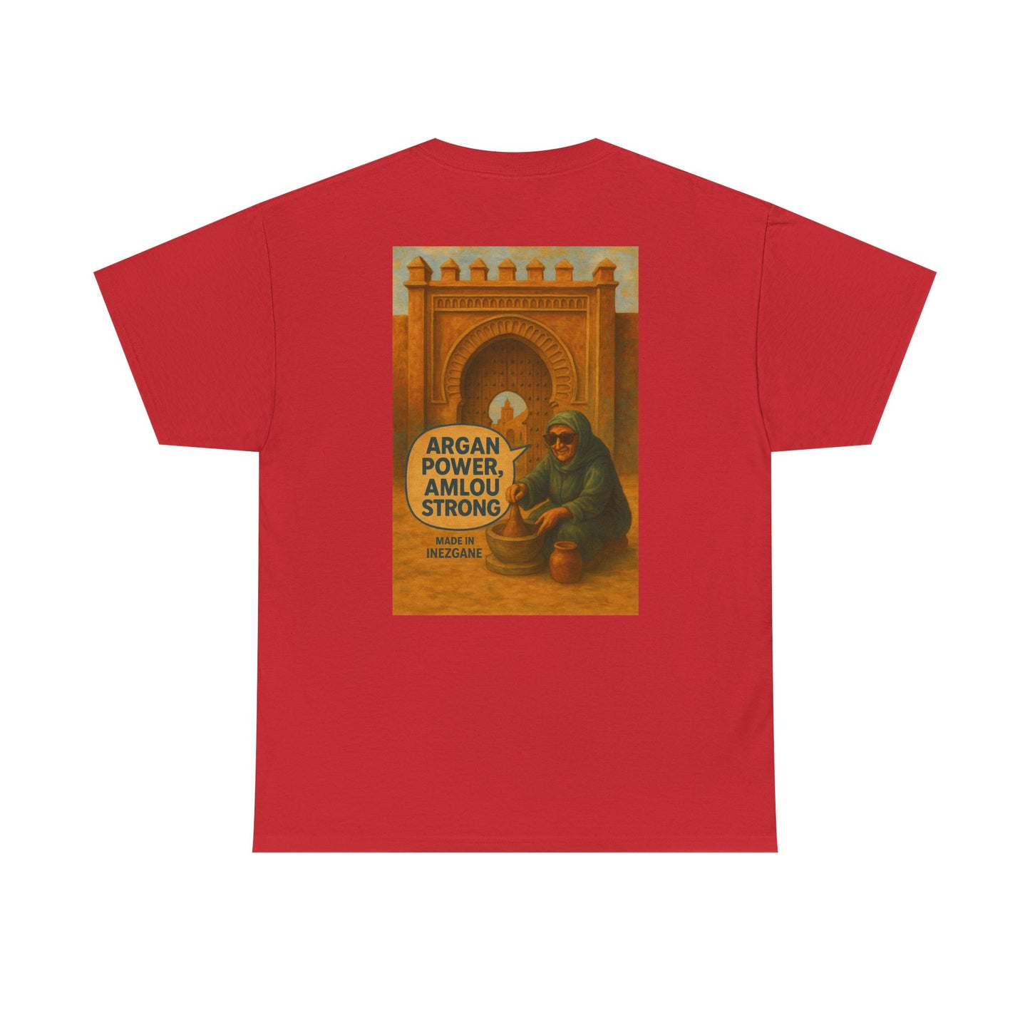 T-shirt Unisexe “Argan Power, Amlou Strong” – Streetwear Premium, Diaspora & Culture Soussi | Qualité Allemande 🇩🇪
