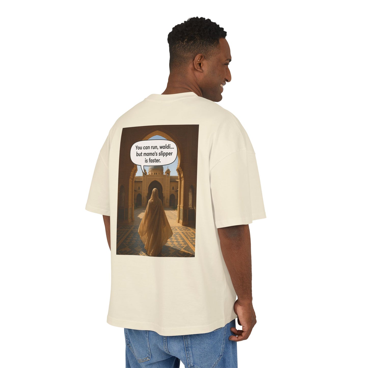 T-shirt Oversize “Mama’s Slipper is Faster” – Humoristique & Premium | Unisexe | Qualité Allemande 🇩🇪