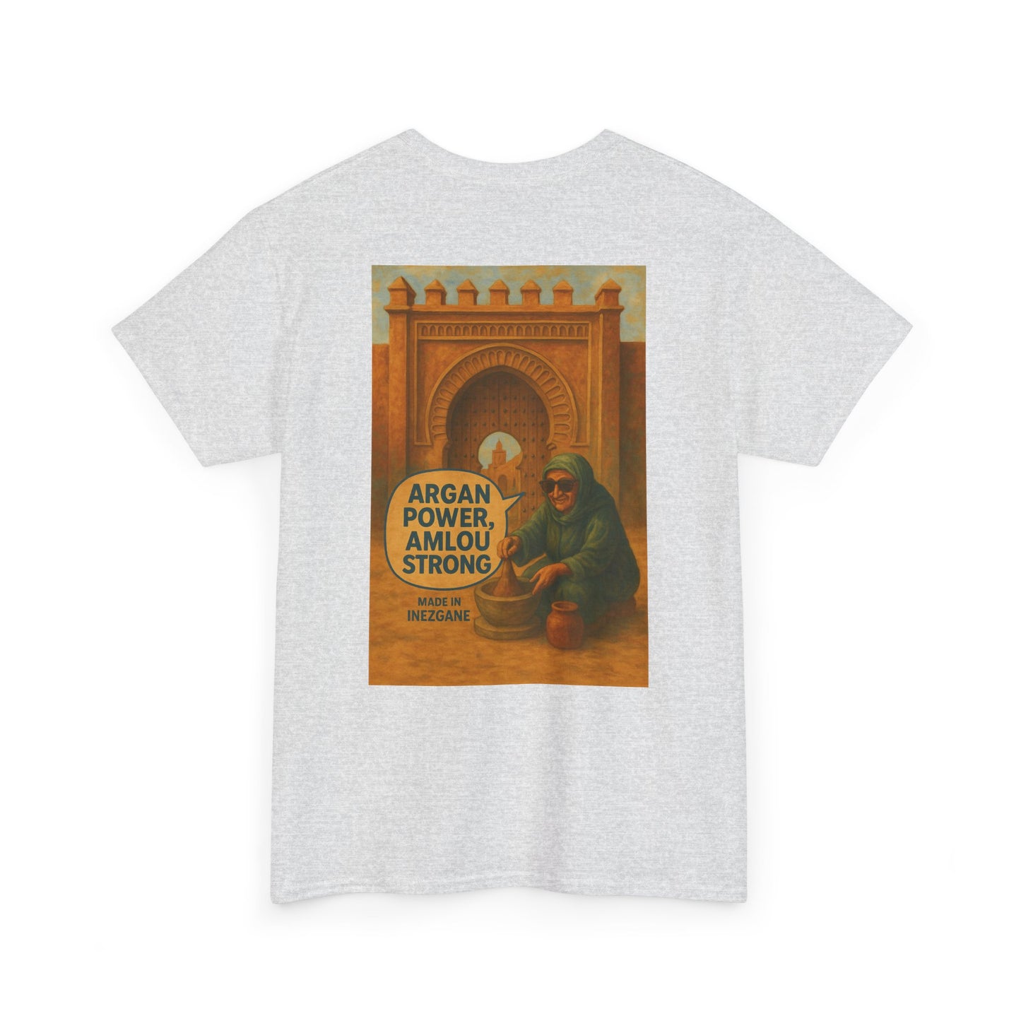 T-shirt Unisexe “Argan Power, Amlou Strong” – Streetwear Premium, Diaspora & Culture Soussi | Qualité Allemande 🇩🇪
