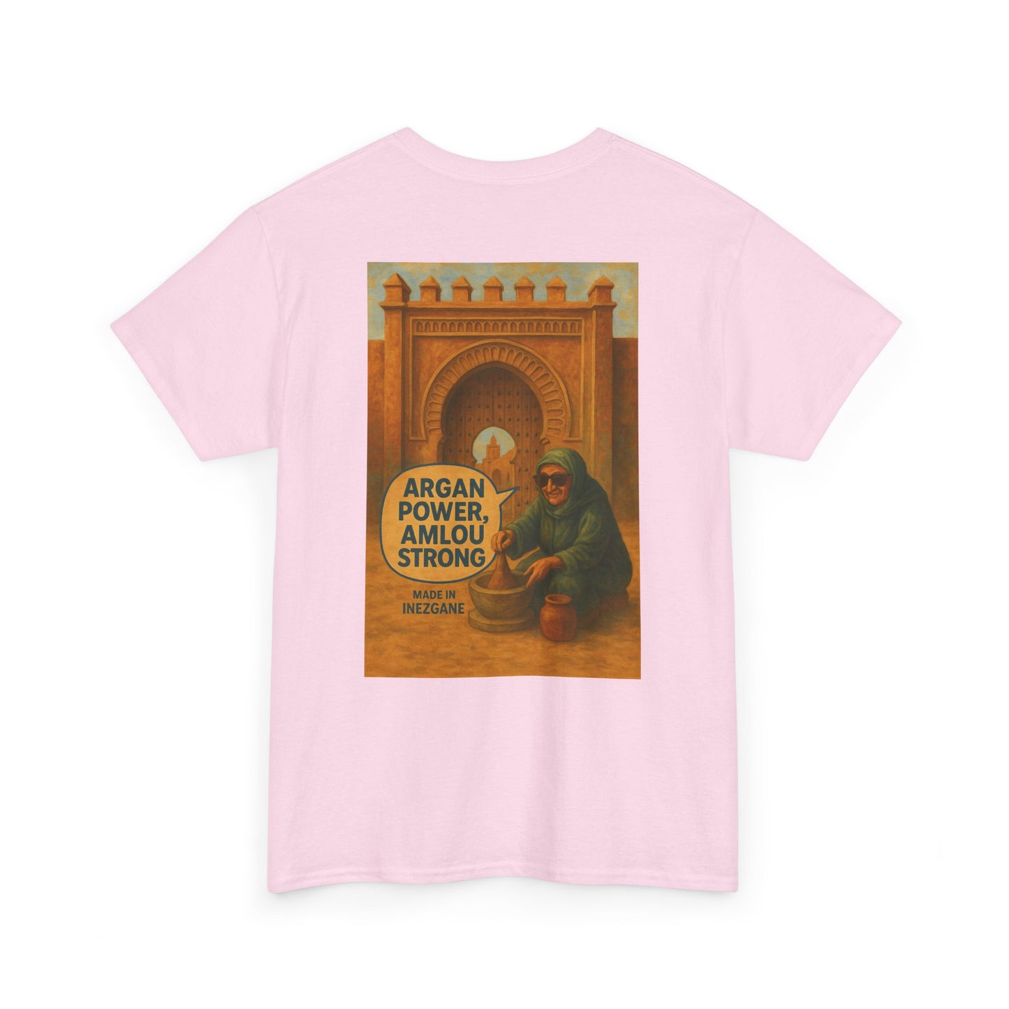 T-shirt Unisexe “Argan Power, Amlou Strong” – Streetwear Premium, Diaspora & Culture Soussi | Qualité Allemande 🇩🇪
