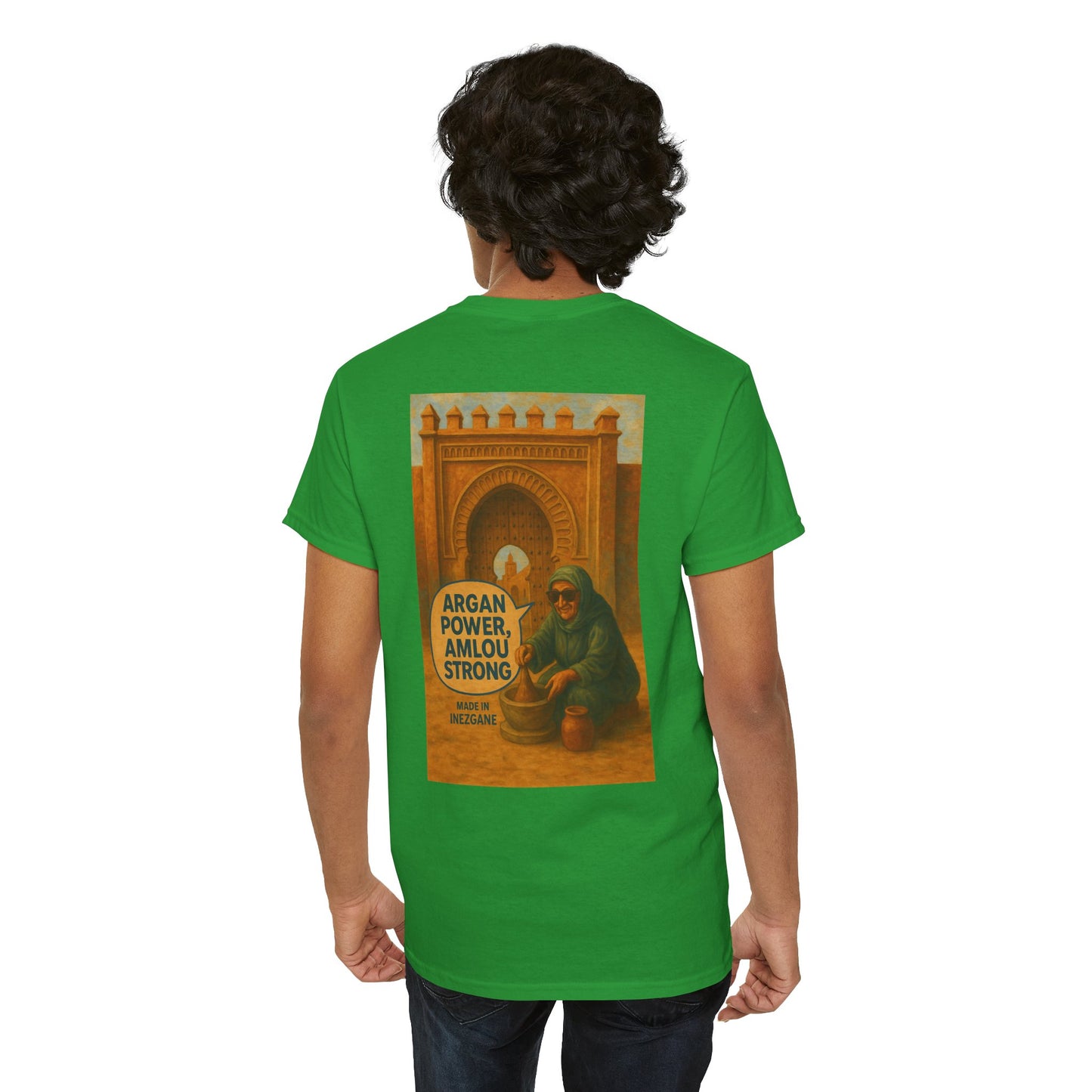 T-shirt Unisexe “Argan Power, Amlou Strong” – Streetwear Premium, Diaspora & Culture Soussi | Qualité Allemande 🇩🇪