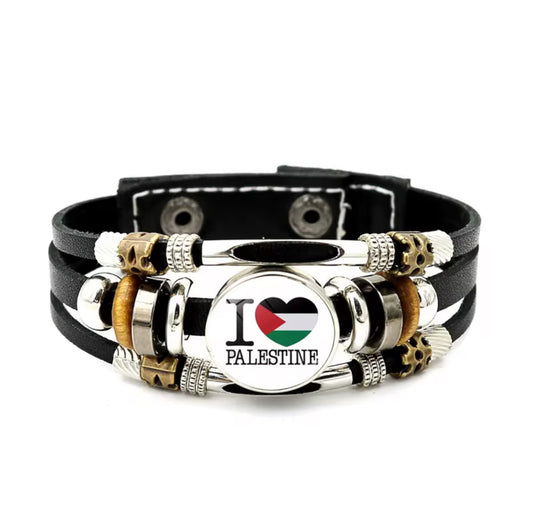 Bracelet Cuir & Acier Signature Palestine